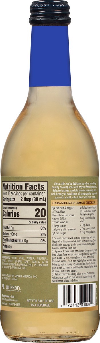 slide 5 of 9, Holland House This white wine for cooking is made with quality ingredients and seasoned to perfection. White cooking wine offers a dry but distinct flavor, perfect for lighter dishes, 16 oz