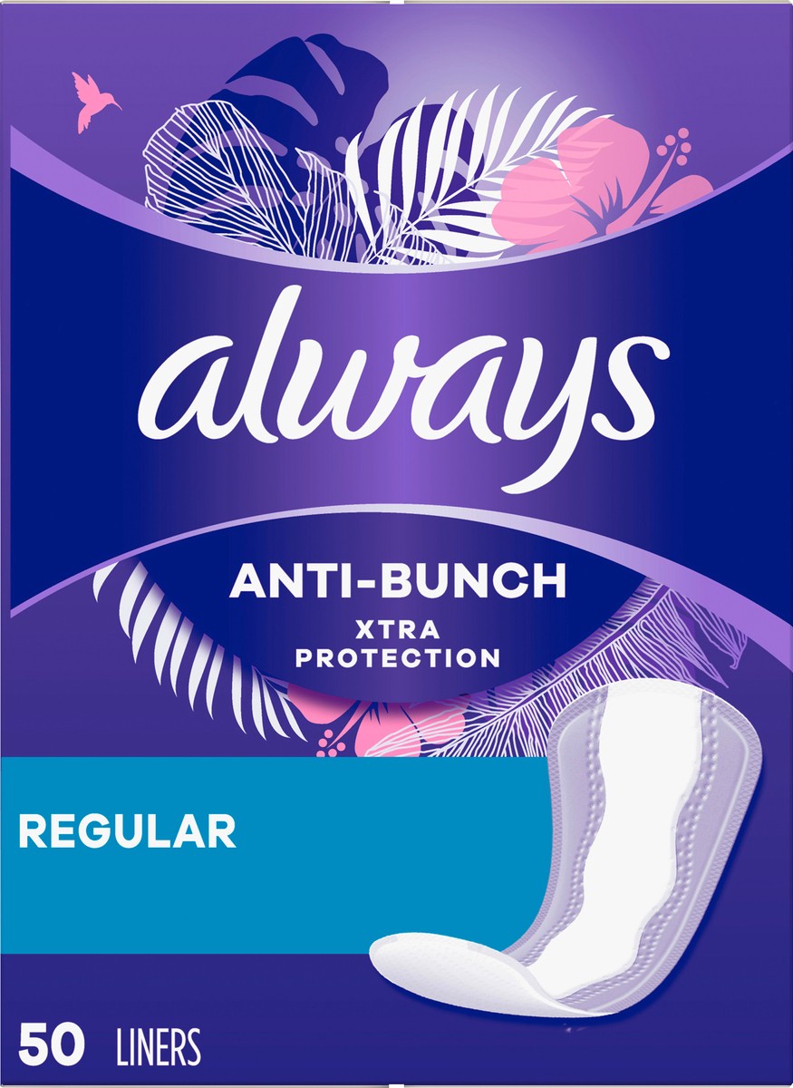 slide 4 of 4, Always Anti-Bunch Xtra Protection Regular Liners 50 ea, 50 ct