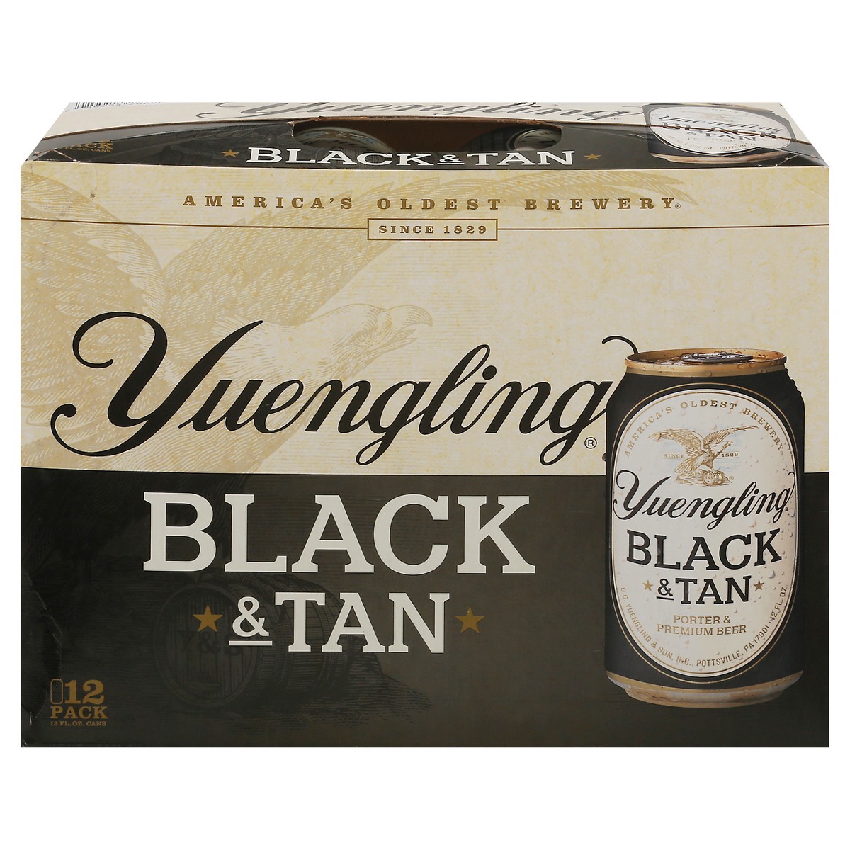 slide 1 of 2, Yuengling Black & Tan Beer 12 - 12 fl oz Cans, 12 ct; 12 oz