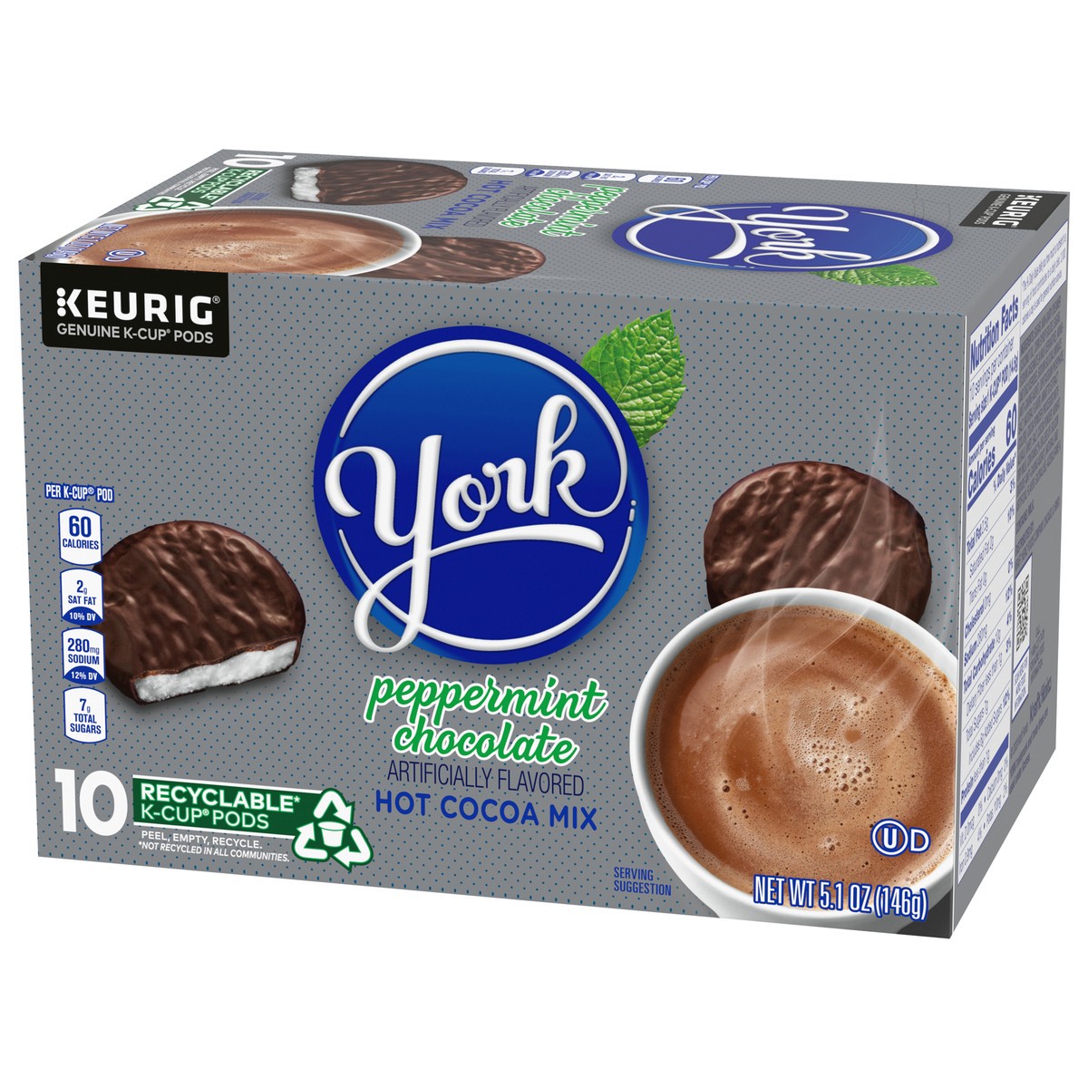 slide 7 of 11, Keurig York Peppermint Chocolate Hot Cocoa Mix K-Cup Pods 10 Box, 5.1 oz