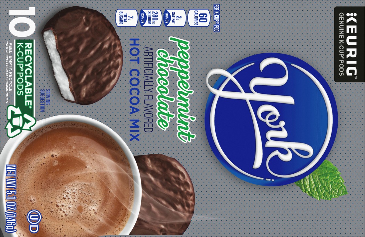 slide 3 of 11, Keurig York Peppermint Chocolate Hot Cocoa Mix K-Cup Pods 10 Box, 5.1 oz