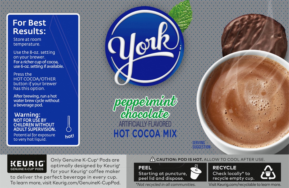 slide 2 of 11, Keurig York Peppermint Chocolate Hot Cocoa Mix K-Cup Pods 10 Box, 5.1 oz