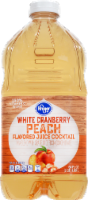 slide 1 of 1, Kroger White Cranberry Peach Flavored Juice Cocktail, 64 fl oz