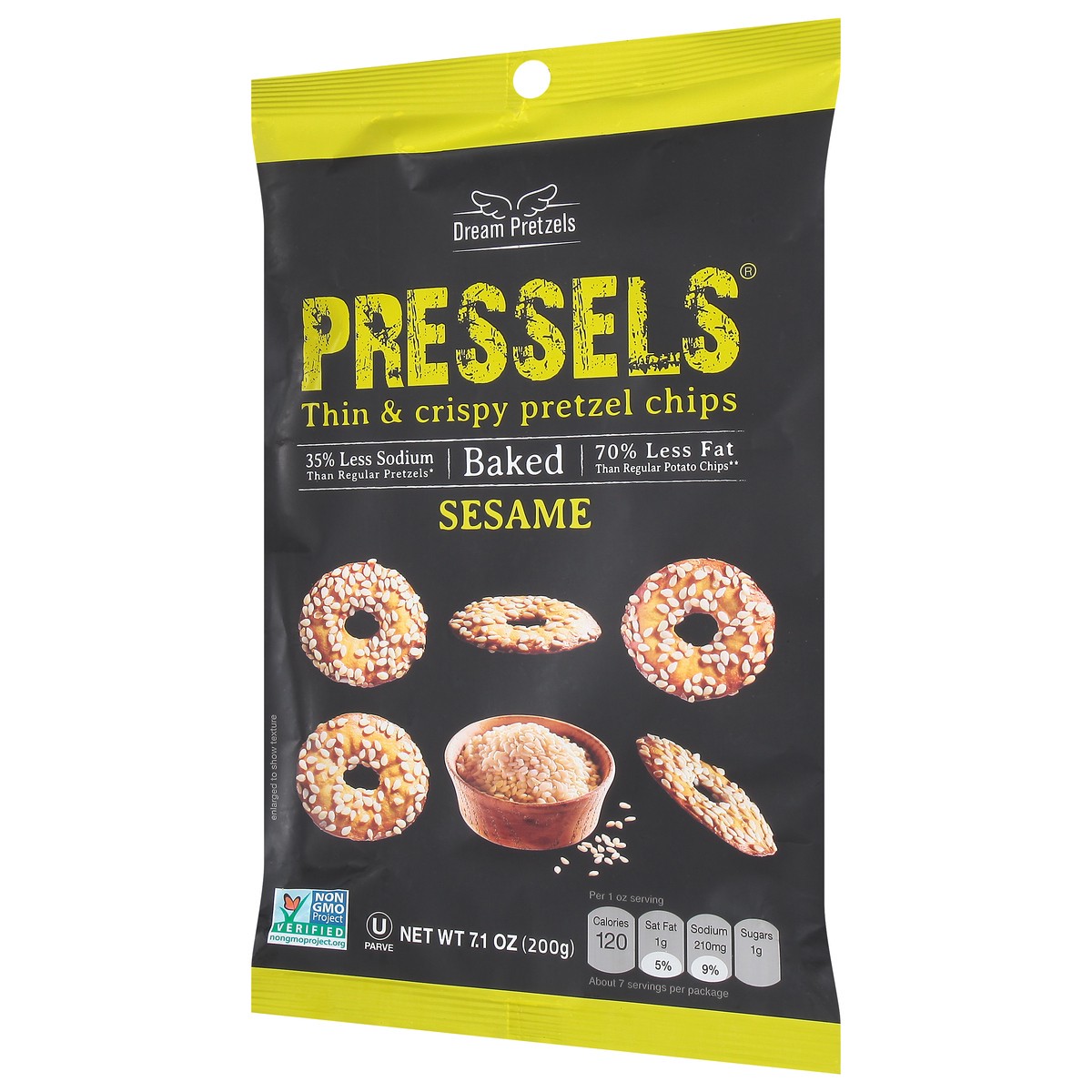 slide 7 of 13, Dream Pretzels Sesame Pretzel Chips 7.1 oz, 7.1 oz