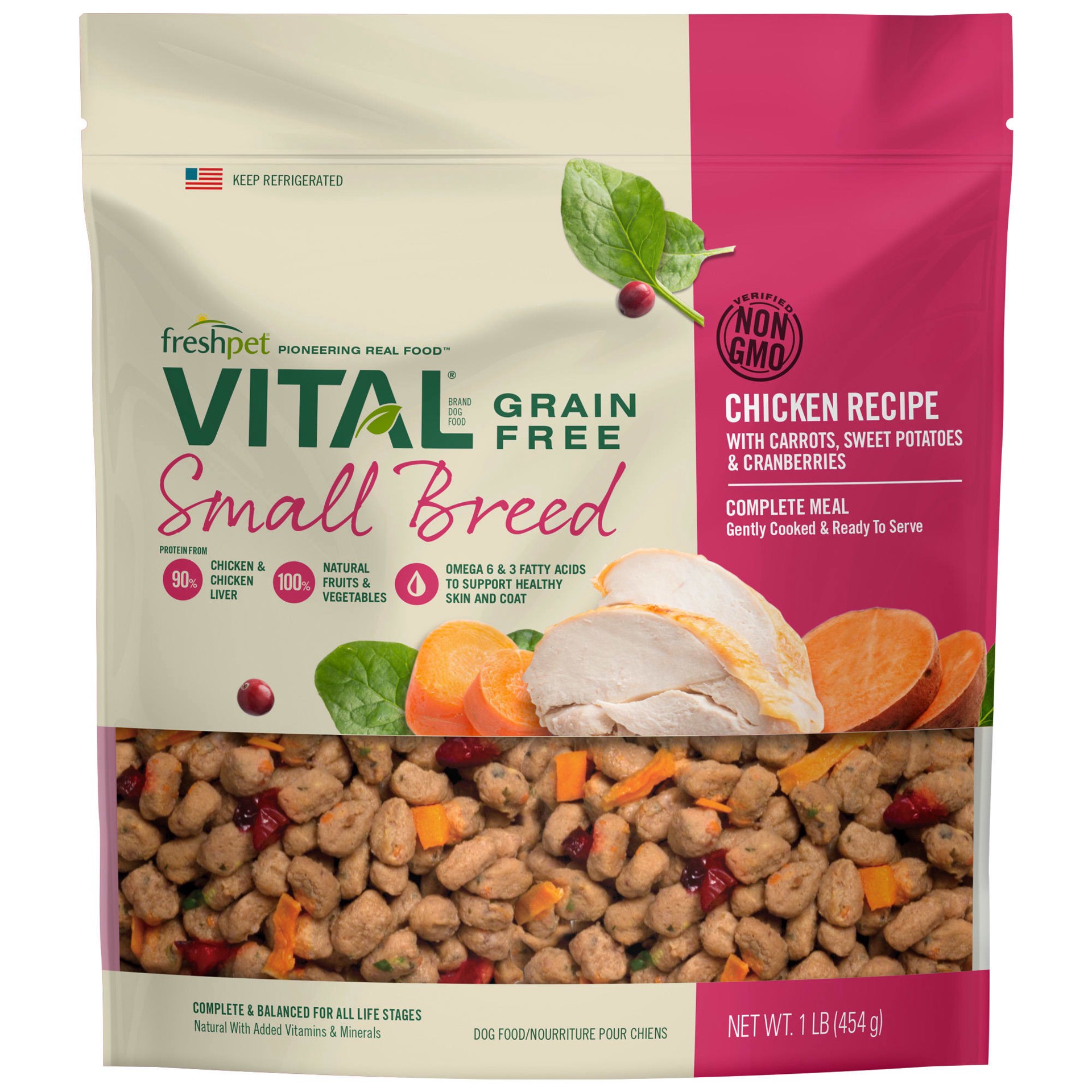 slide 1 of 1, Freshpet Vital Grain Free Small Breed Complete Meals Wet Dog Food, 1 lb