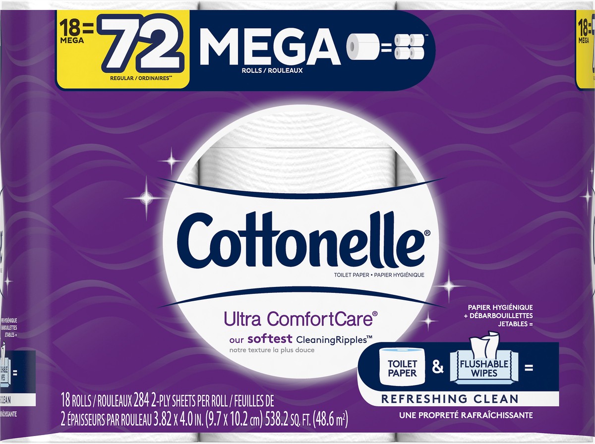 slide 4 of 11, Cottonelle Bath Tissue Mega 18Ct, 18 ct