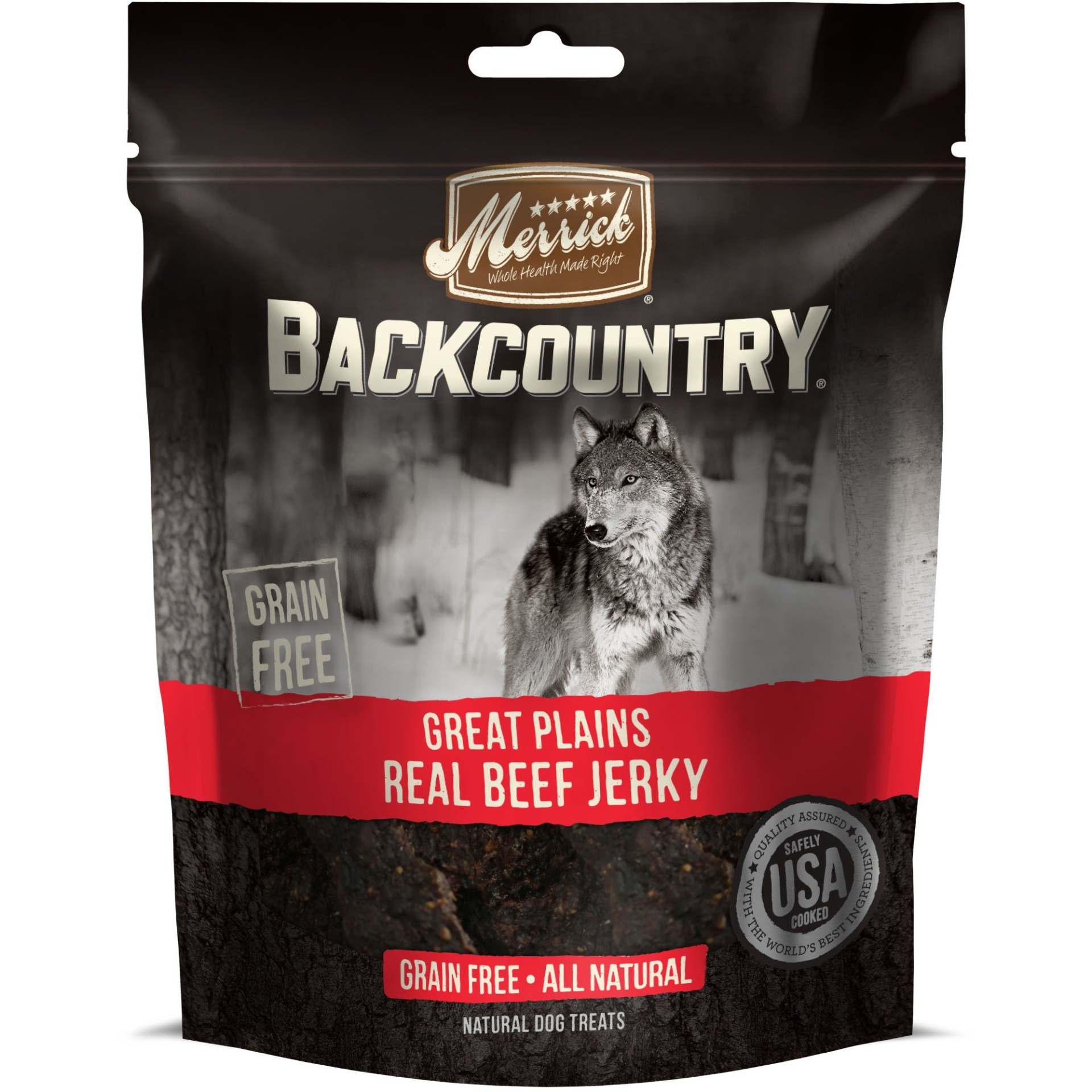 slide 1 of 1, Merrick Backcountry Great Plains Real Beef Jerky Grain Free Dog Treats, 4.5 oz