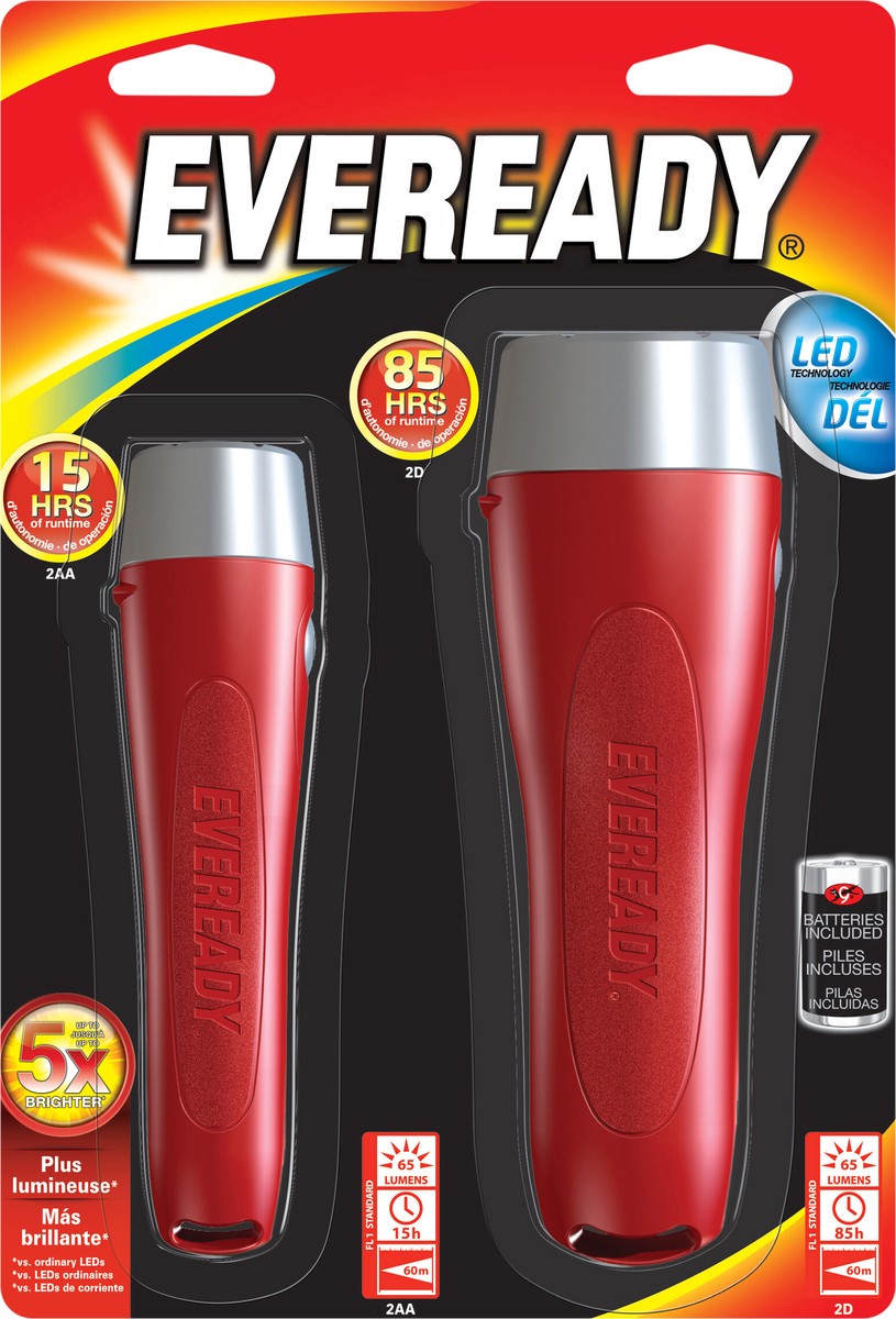 slide 2 of 6, Eveready LED Technology 65 Lumens Torch 2 ea, 2 ct