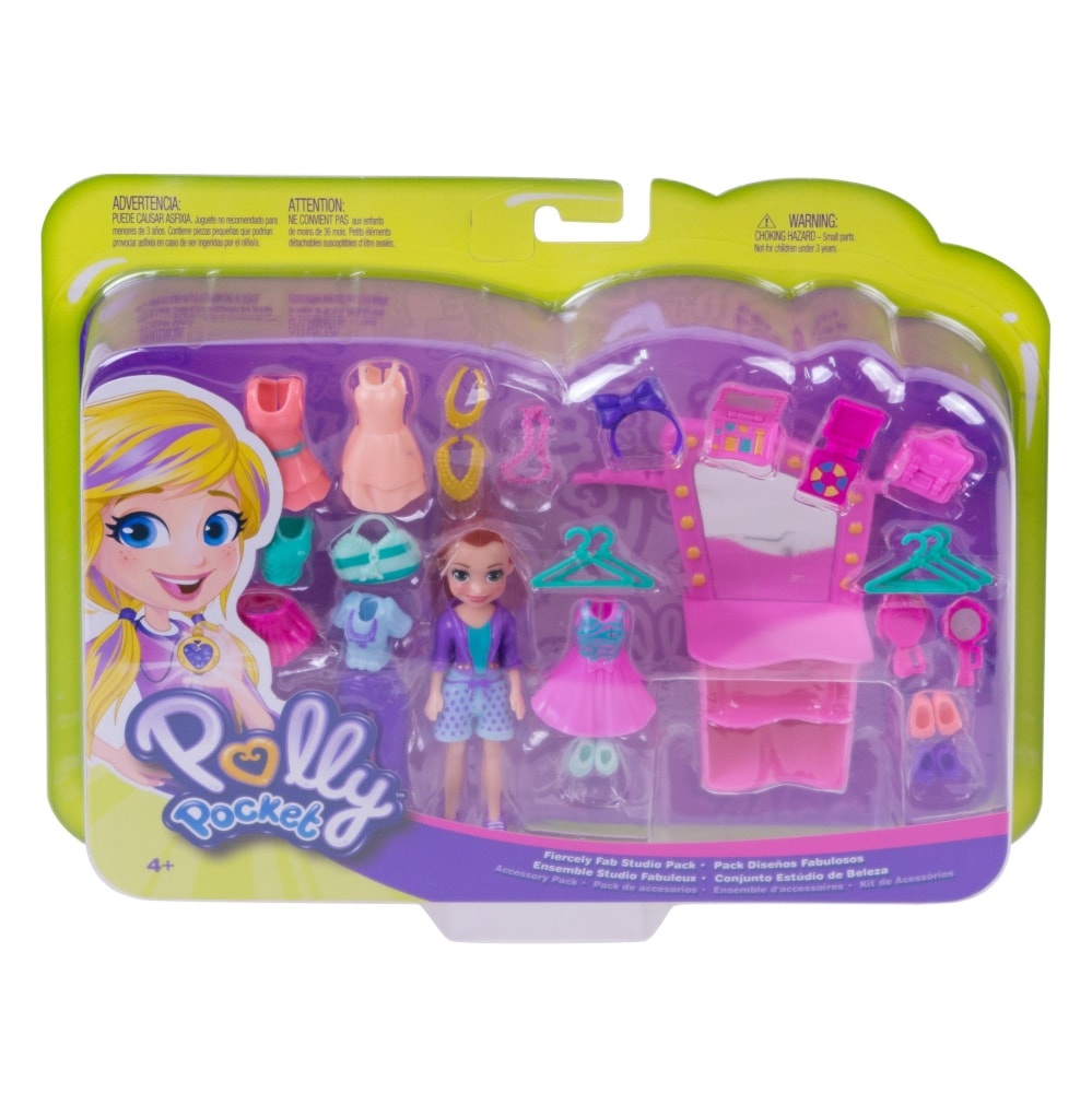 slide 1 of 1, Mattel Polly Pocket Doll And Accessories Set - Assortment, 57 ct