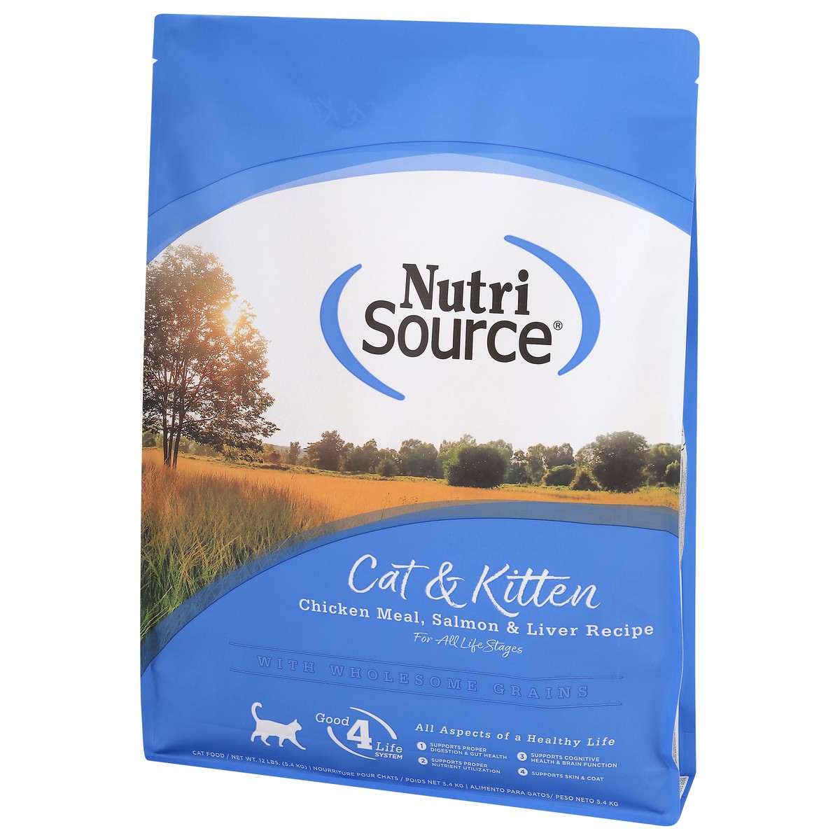 slide 11 of 14, NutriSource with Wholesome Grains For All Life Stages Chicken Meal, Salmon & Liver Recipe Cat Food 12 lb, 192 oz