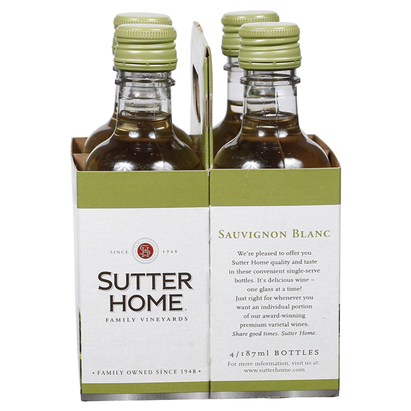 slide 9 of 17, Sutter Home Sauvignon Blanc 4 - 187 ml Bottles, 4 ct; 187 ml