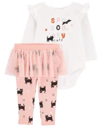 Carter's Baby 2-Piece Halloween Bodysuit & Tutu Pant Set Pink/White 18M