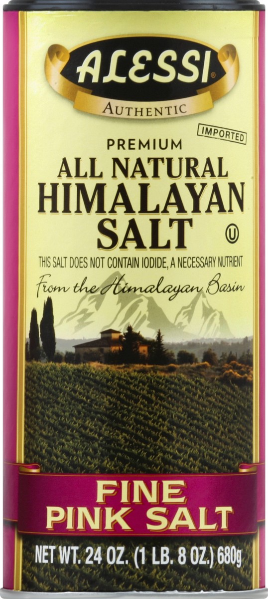 slide 2 of 2, Alessi Salt, Premium, Himalayan, Pink, Fine, 24 oz