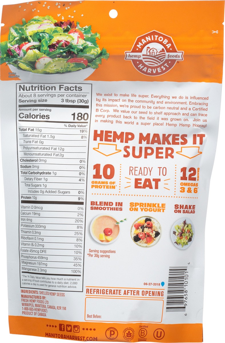 slide 7 of 11, Manitoba Harvest Harvest Hemp Hearts Shelled, 8 oz