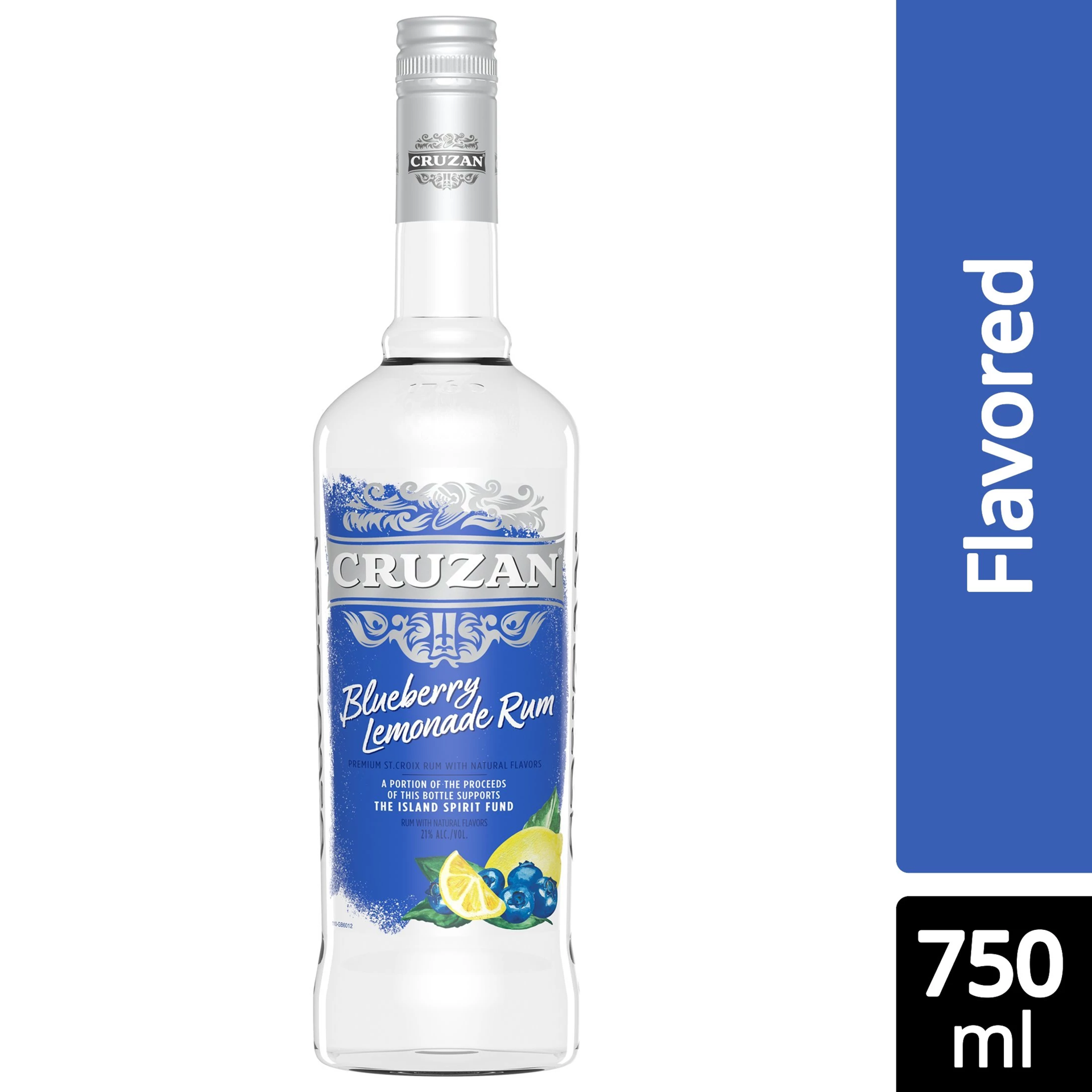 slide 1 of 1, Cruzan Blueberry Lemonade Flavored Rum 750 ml, 750 ml