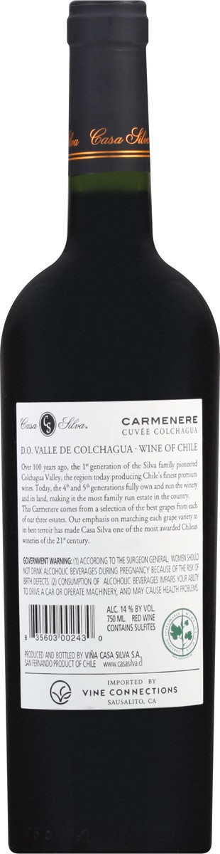 slide 6 of 9, Casa Silva Carmenere, 750 ml