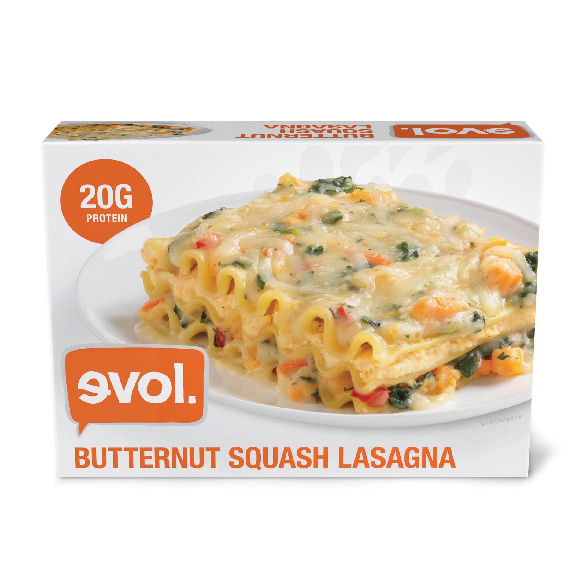 slide 1 of 9, Evol Butternut Squash Lasagna, Vegetarian, Single Serve, Frozen Meal, 10.8 oz., 10.8 oz