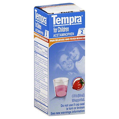 slide 1 of 1, Tempra For Children Acetaminophen Pain Reliver And Fever Reducer Stage 2 (2 To 6 Years), 4 oz