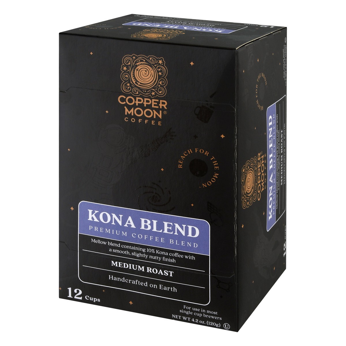 slide 10 of 10, Copper Moon Medium Roast Cups Kona Blend Coffee 12 ea, 12 ct