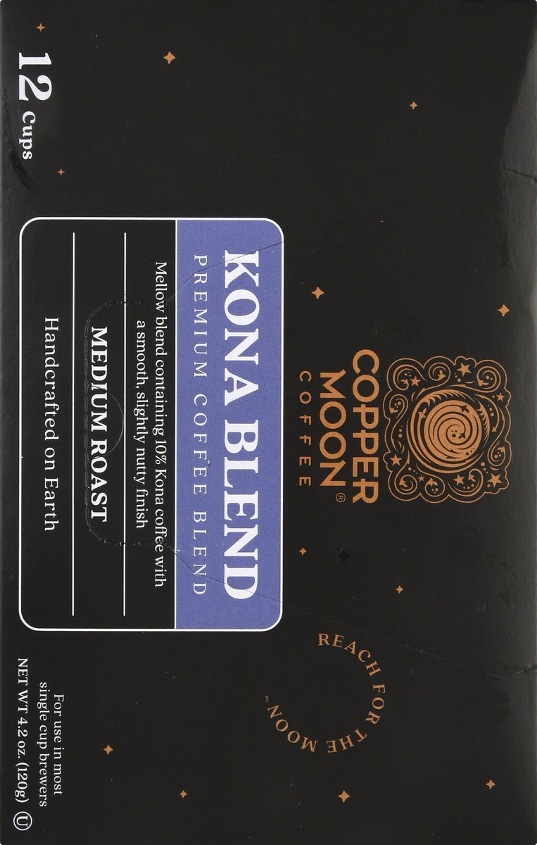 slide 5 of 10, Copper Moon Medium Roast Cups Kona Blend Coffee 12 ea, 12 ct