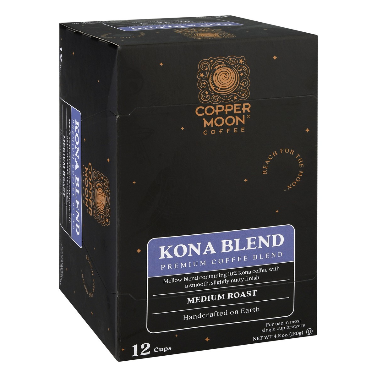 slide 8 of 10, Copper Moon Medium Roast Cups Kona Blend Coffee 12 ea, 12 ct