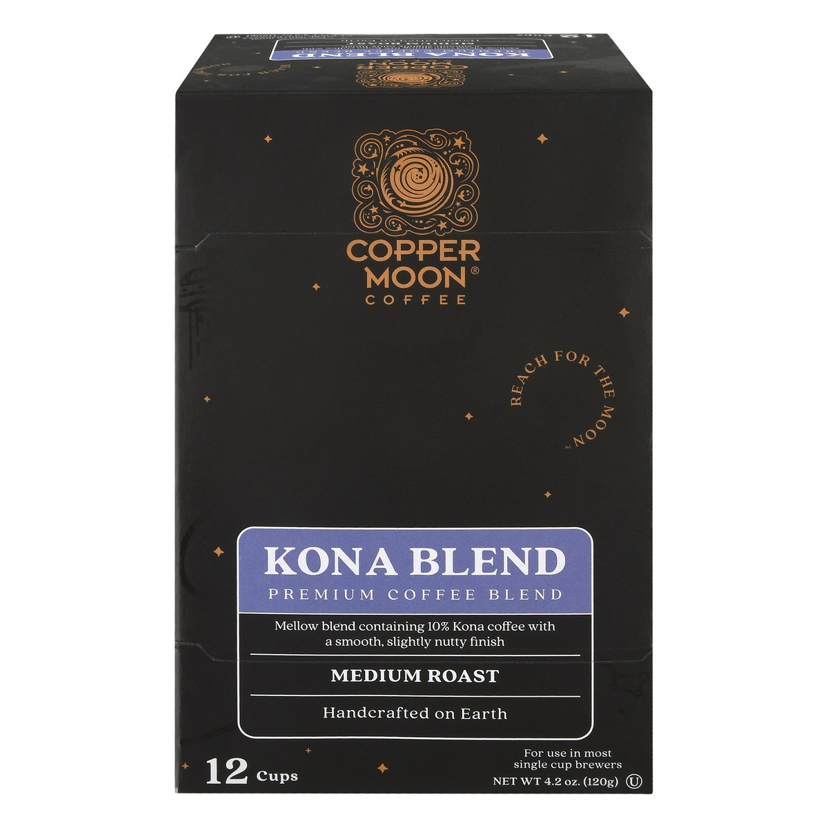 slide 1 of 10, Copper Moon Medium Roast Cups Kona Blend Coffee 12 ea, 12 ct