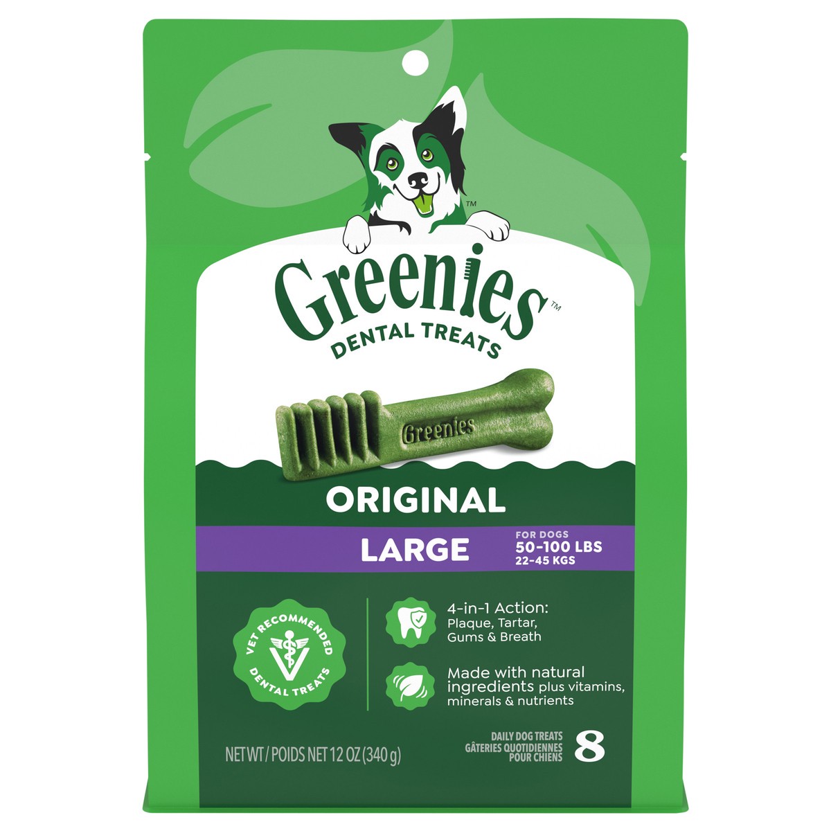 slide 1 of 3, Greenies Large Original Dental Treats 8 Each, 8 ct