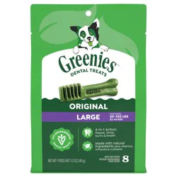 GREENIES Original Large Natural Dental Care Dog Treats, 12 oz. Pack (8 Treats)