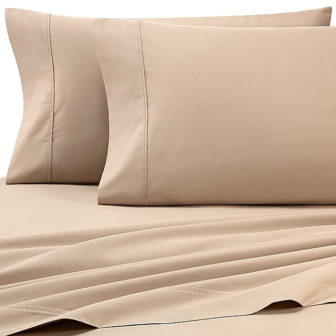 slide 1 of 1, Heartland HomeGrown 325-Thread-Count Cotton Percale Full Fitted Sheet - Taupe, 1 ct
