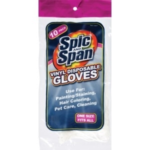 slide 1 of 1, Spic And Span Vinyl Disposable Gloves, 10 Pack, 1 ct