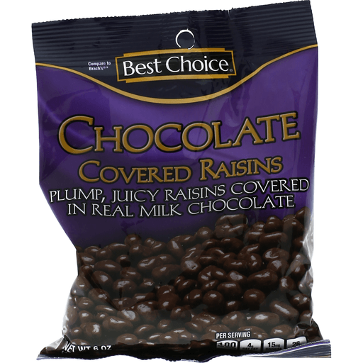 slide 1 of 1, Best Choice Chocolate Covered Raisins, 6 oz