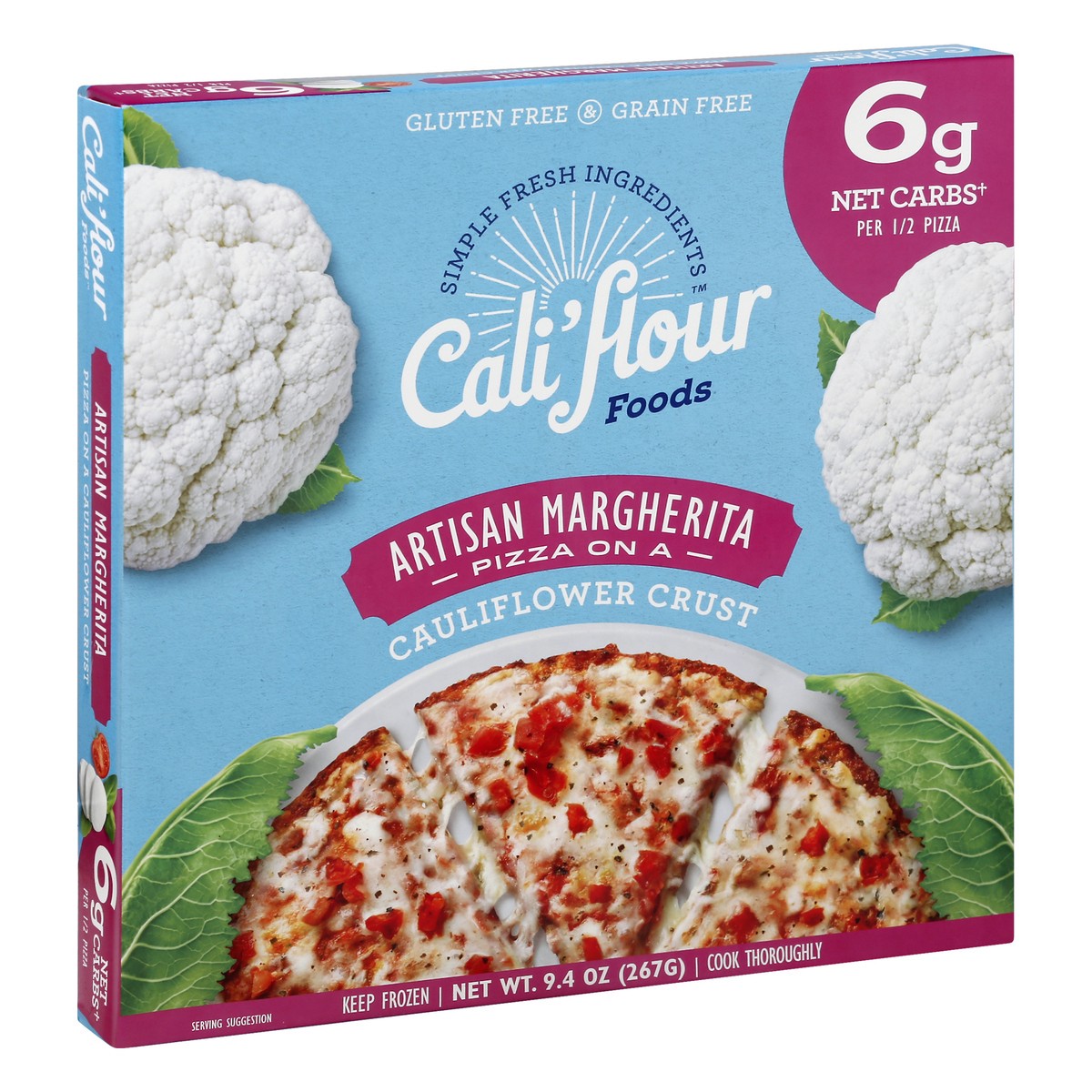 slide 7 of 13, Cali'flour Foods Cauliflower Crust Artisan Margherita Pizza 9.4 oz, 9.4 oz