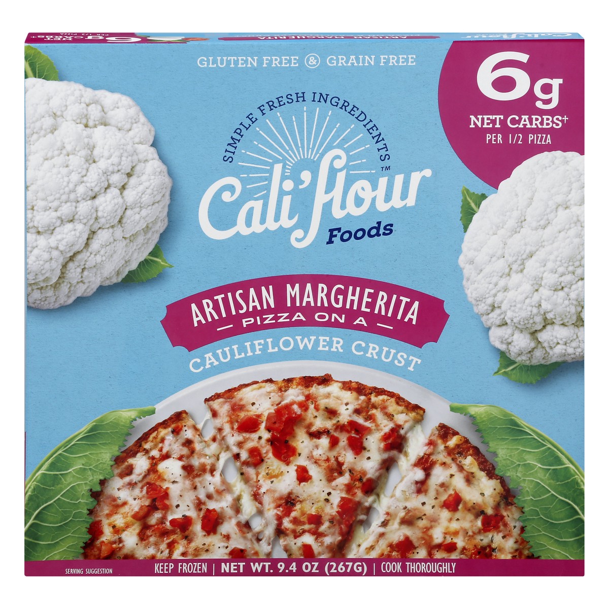 slide 1 of 13, Cali'flour Foods Cauliflower Crust Artisan Margherita Pizza 9.4 oz, 9.4 oz