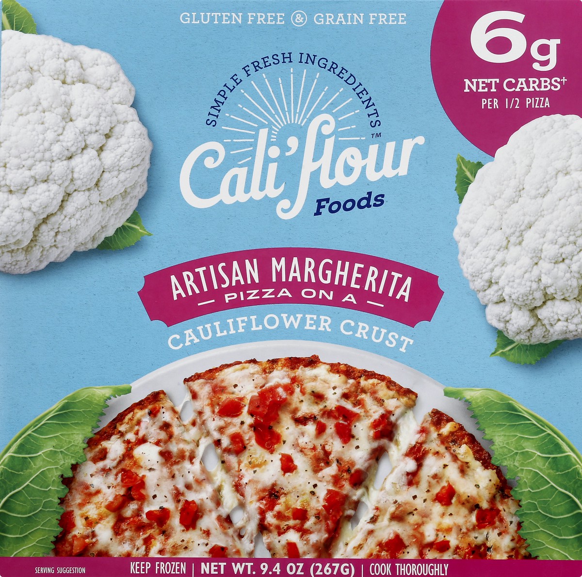 slide 1 of 13, Cali'flour Foods Cauliflower Crust Artisan Margherita Pizza 9.4 oz, 9.4 oz