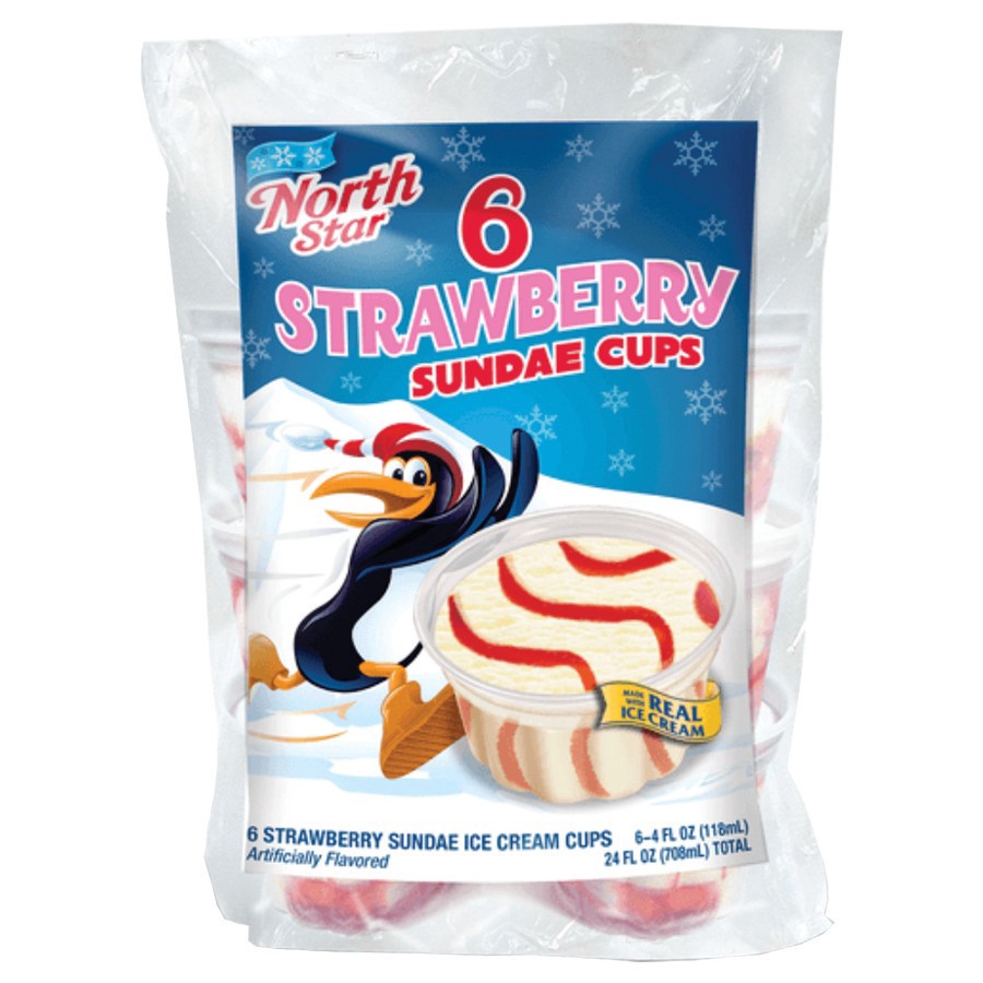 slide 1 of 1, North Star Strawberry Sundae Cups, 6 ct