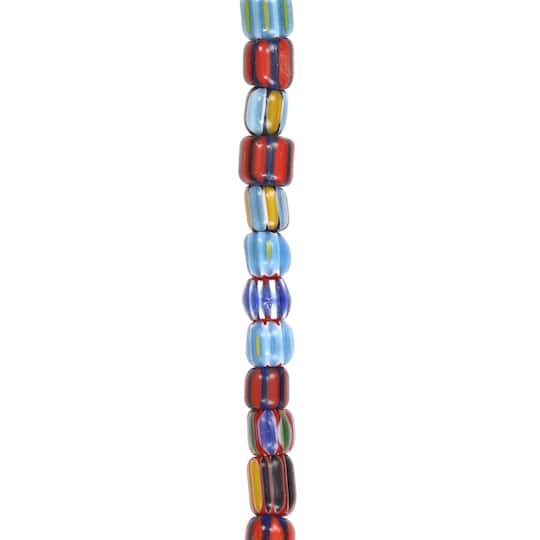 slide 1 of 3, Multicolor Striped Lamp Work Glass Tube Beads By Bead Landing, 4.75mm- 8mm