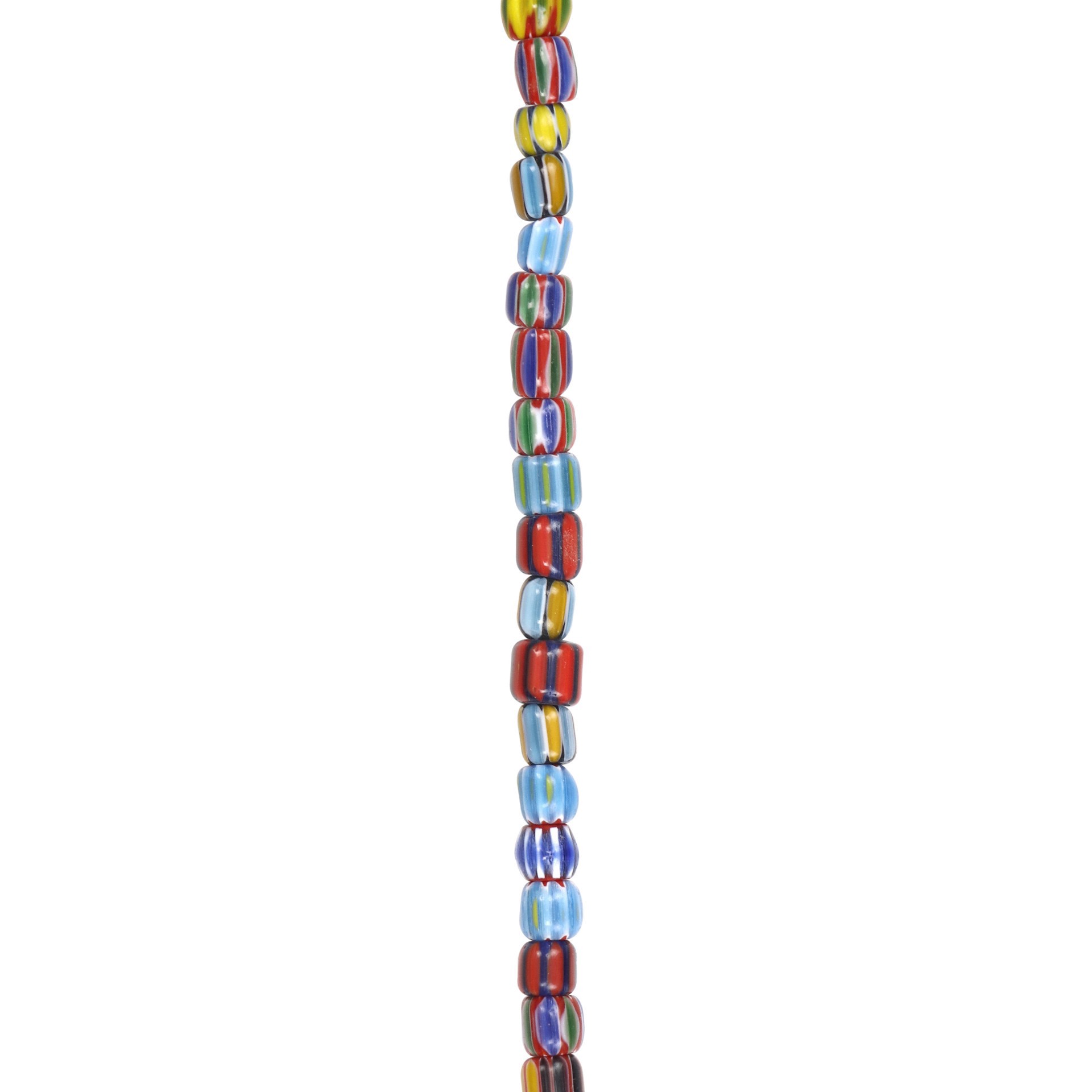 slide 2 of 3, Multicolor Striped Lamp Work Glass Tube Beads By Bead Landing, 4.75mm- 8mm