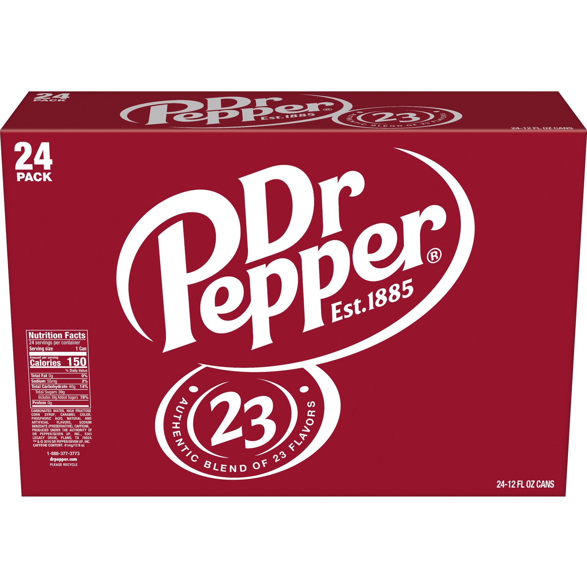 slide 5 of 5, Dr Pepper Soda, 12 fl oz cans, 24 pack, 24 ct