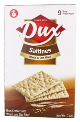 Dux Saltines, Wheat & Oat Fiber - 7.6 oz