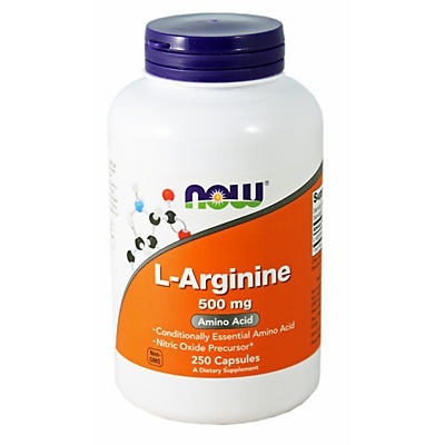 slide 1 of 2, NOW L-Arginine 500 mg, 250 ct