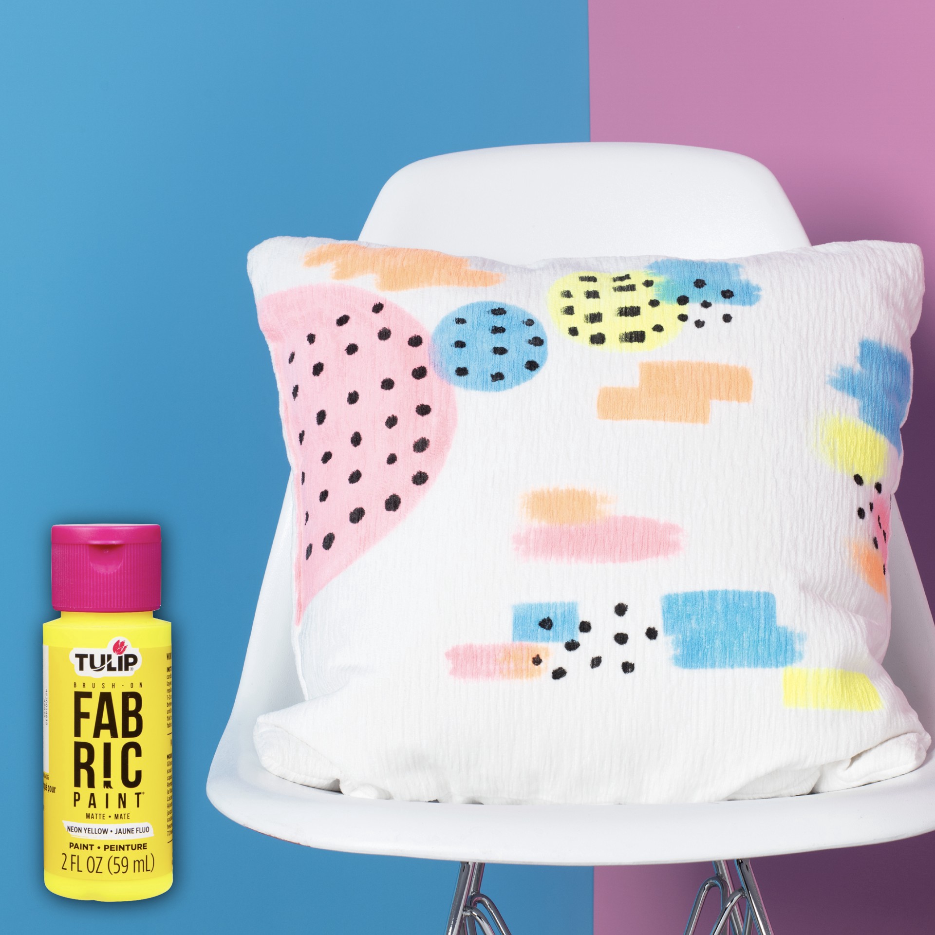 slide 2 of 5, Tulip Matte Neon Brush-On Fabric Paint, 2 fl oz