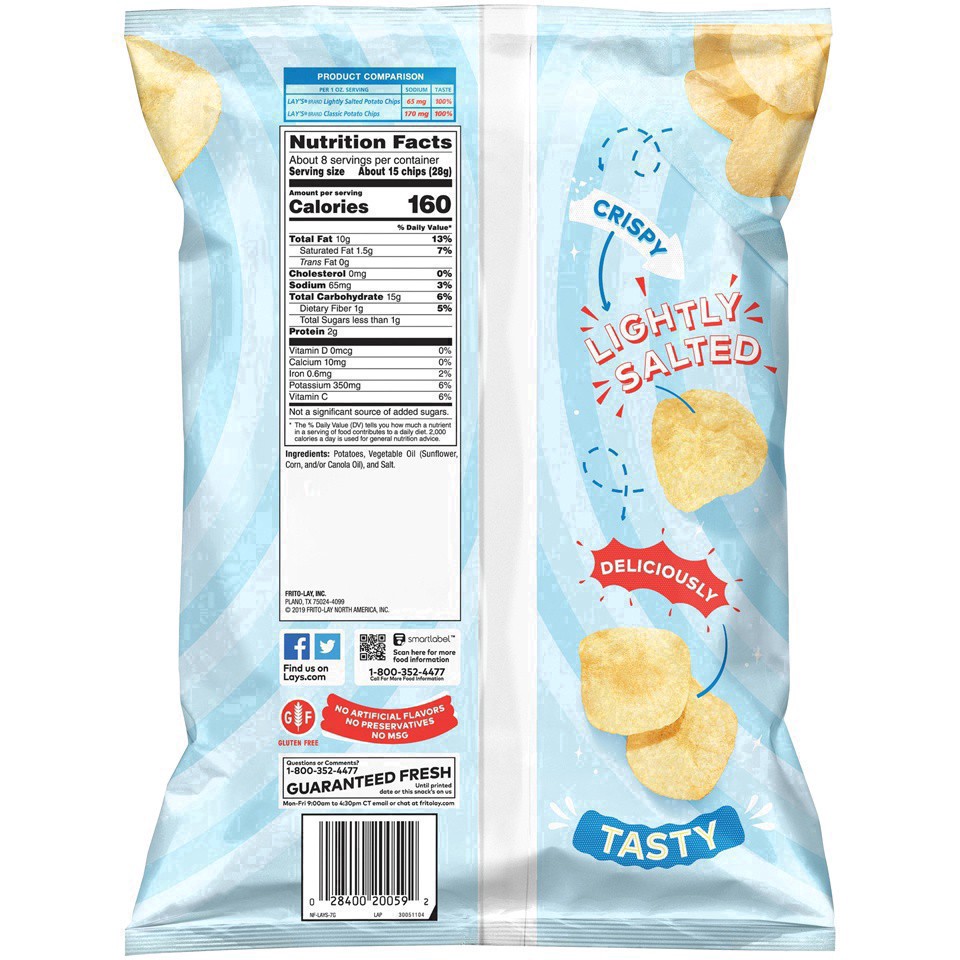 slide 18 of 36, Lay's Lightly Salted Classic Potato Chips - 7.75oz, 