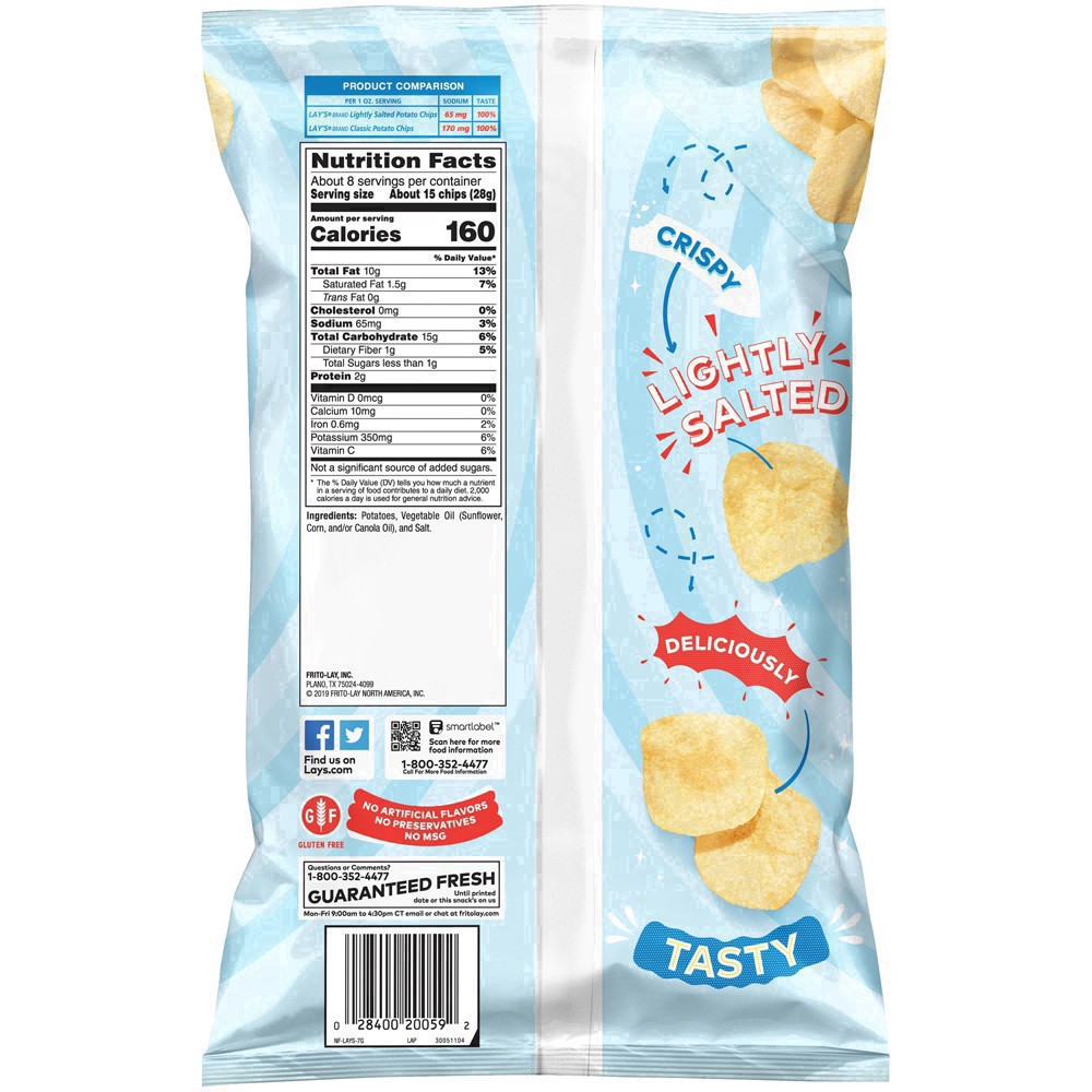 slide 10 of 36, Lay's Lightly Salted Classic Potato Chips - 7.75oz, 