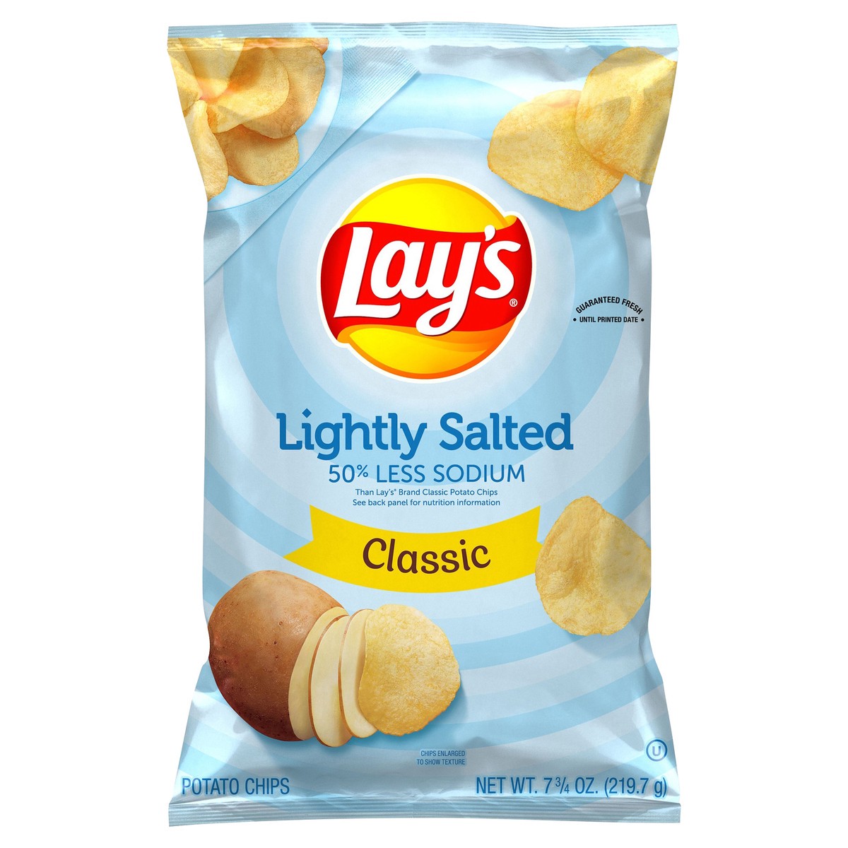 slide 1 of 3, Lay's Lightly Salted Potato Chips Classic 7 3/4 Oz, 7.75 oz
