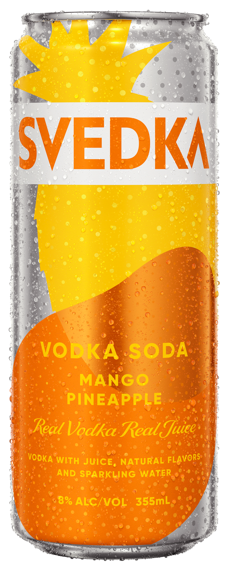 slide 1 of 5, Svedka Mango Pineapple Vodka Soda Ready To Drink Cocktail, 8.0% Abv, 1 ct