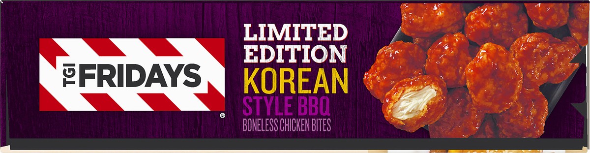 slide 3 of 13, T.G.I. Friday's Limited Edition Korean Style BBQ Boneless Chicken Bites Frozen Snacks, 15 oz Box, 425 g
