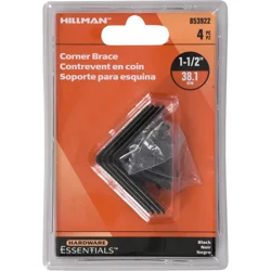 Hillman Corner Brace Black 1.5 x 5/8 in