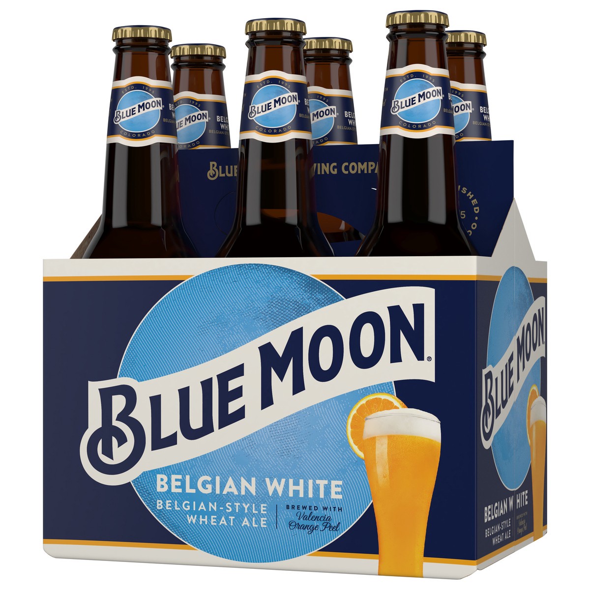 slide 7 of 9, Blue Moon Belgian White Wheat Ale, 5.4% ABV, 6-pack, 12-oz. beer bottles, 12 fl oz