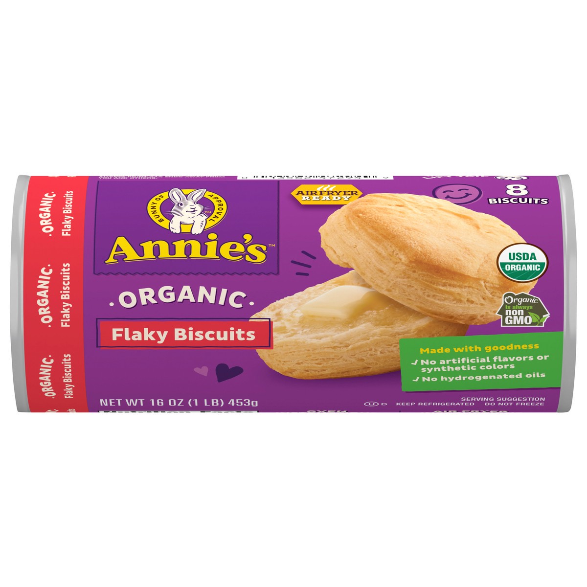 slide 1 of 13, Annie's Organic Flaky Biscuits, Ready to Bake Refrigerated Dough, 8 Count, 16 oz, 8 ct