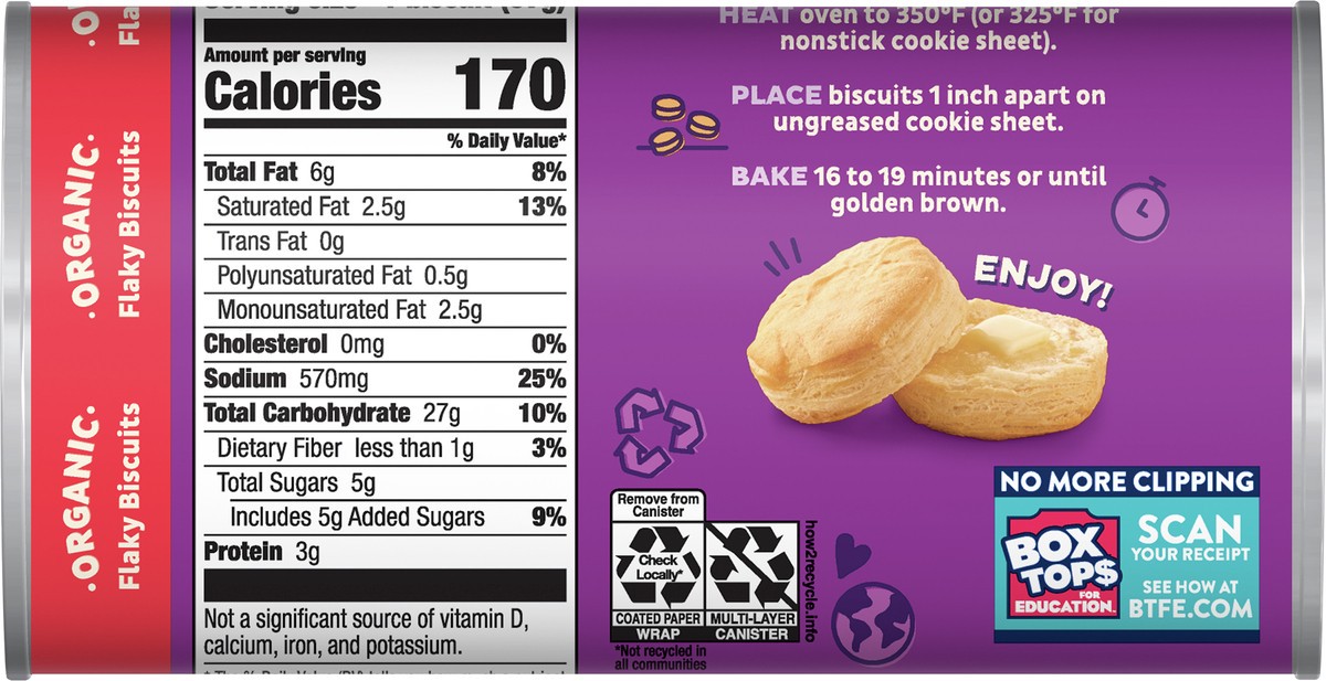 slide 5 of 13, Annie's Organic Ready to Bake Flaky Biscuits, 8-Count, 8 ct